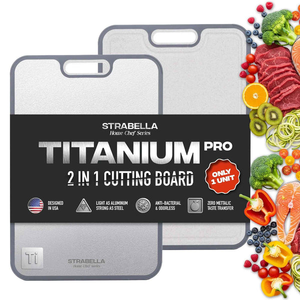 Strabella Titanium Cutting Board - Antibacterial and Scratch Resistant Holiday Gift Set - Strabella Home