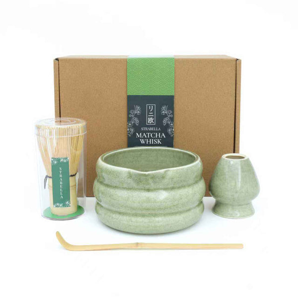 Strabella Matcha Set - Premium Bamboo Whisk & Ceramic Bowl Gift Set for Perfect Tea Ceremony - Strabella Home