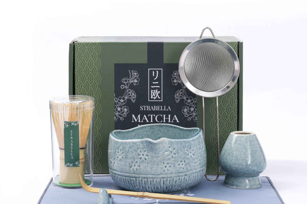 Strabella matcha whisk set with ceramic bowl