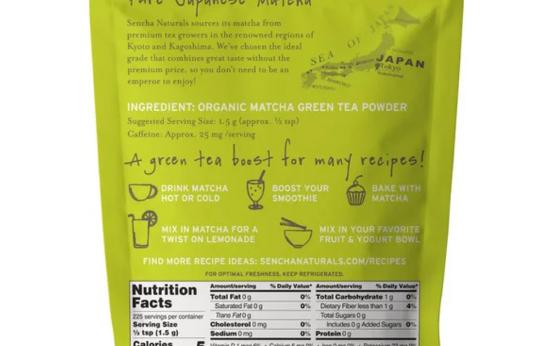 Sencha Naturals matcha powder