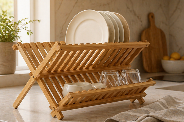 Bamboo dish drying rack