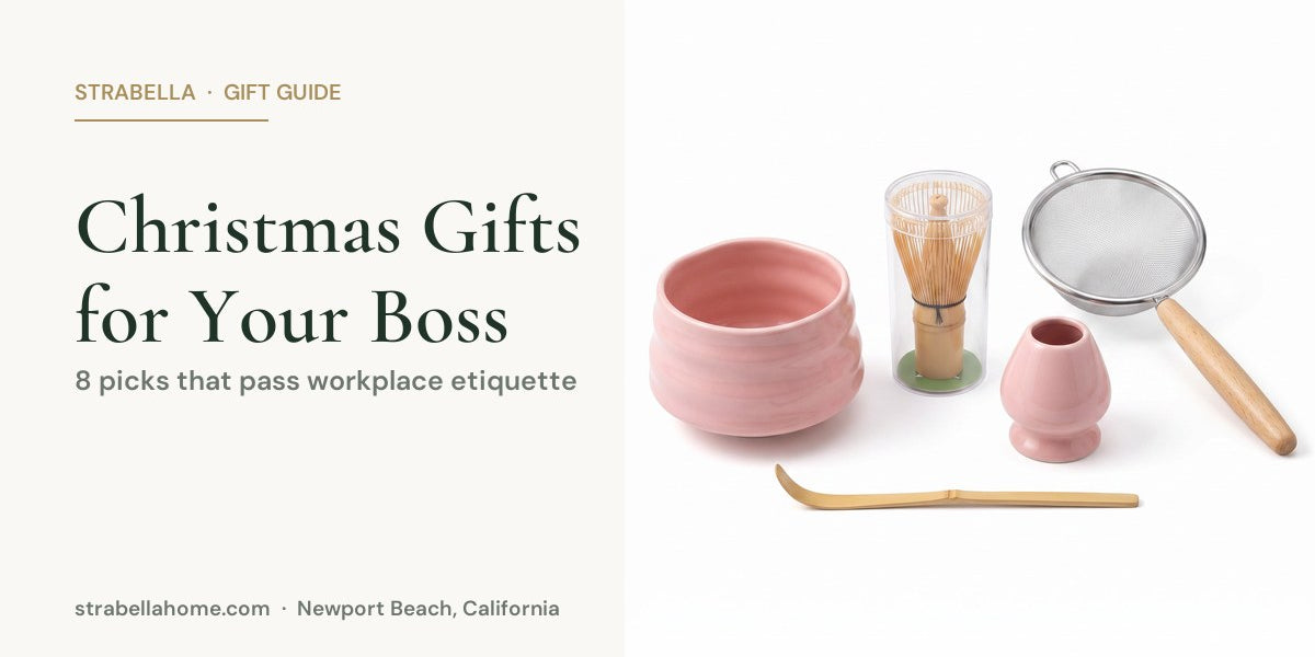Christmas gifts for your boss 2026 — Strabella matcha tea set with sifter
