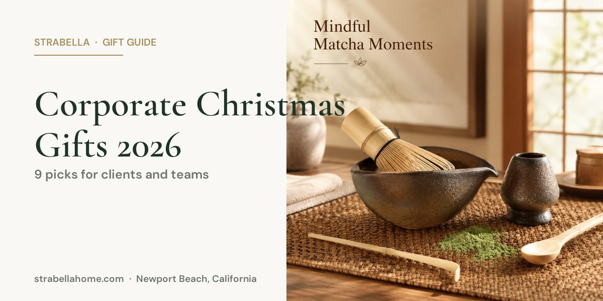 Corporate Christmas gifts 2026 — Strabella gilt matcha ceremony set