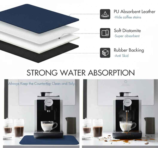 Strabella navy dish drying mat