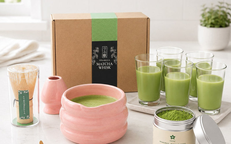 Smooth iced matcha being poured into glasses — clump-free matcha at home