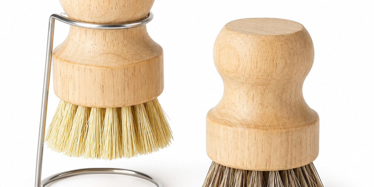 Wood kitchen brush set