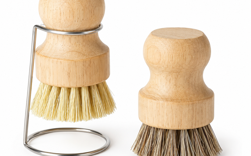 Wood kitchen brush set
