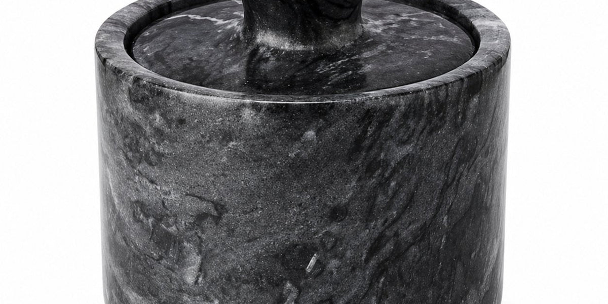 Hand-carved marble salt cellar