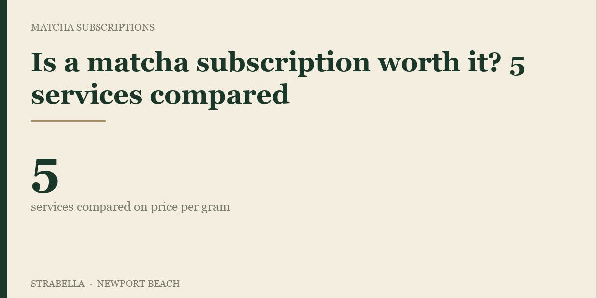 Five matcha subscription services compared on price per gram