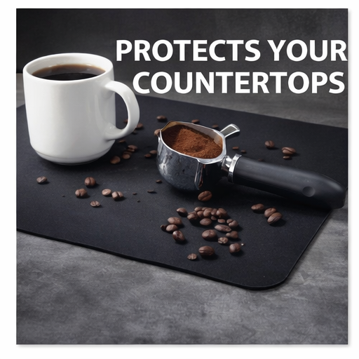 Strabella Coffee Bar Mat - Super Absorbent Coffee Mat, Quick Dry, Non-Slip in Dark Gray