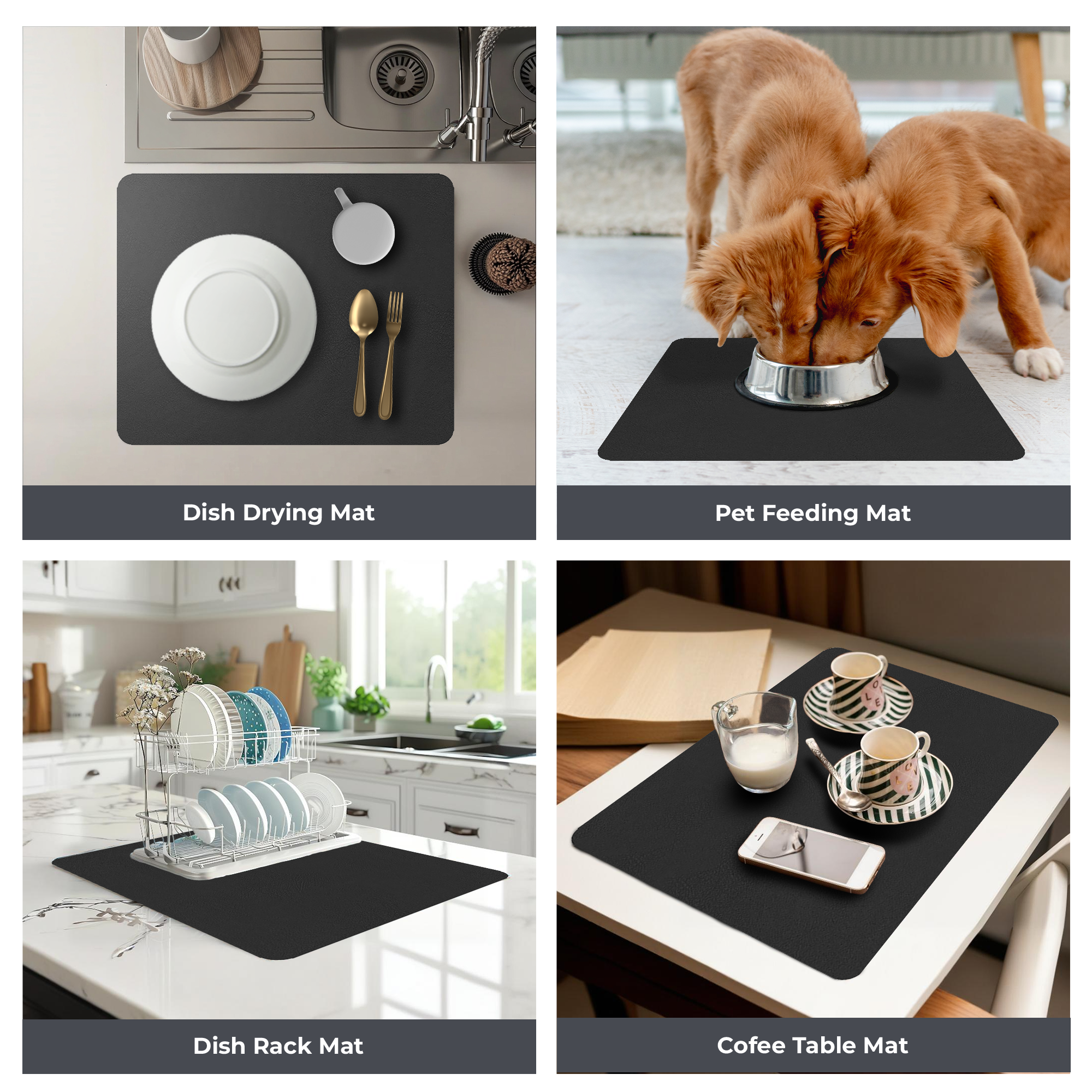 Dish Drying Mat – Absorbent, Non-Slip Kitchen Mat | Strabella - Strabella-Home