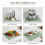 Strabella Coffee Bar Mat - Super Absorbent Coffee Mat, Quick Dry, Non-Slip in Dark Gray - Strabella Home