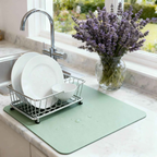 Strabella Dish Drying Mat - Super Absorbent, Quick Dry, Non-Slip in Dark Gray - Strabella Home