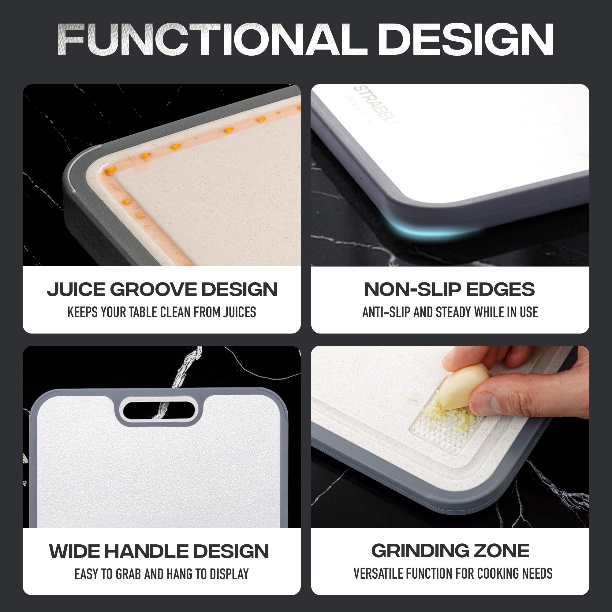 %100 Titanium Cutting Board – Antibacterial, Scratch Resistant | Strabella - Strabella-Home