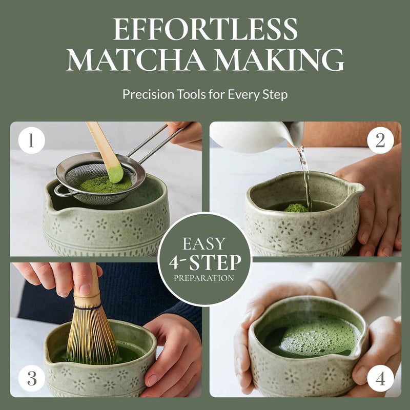 Ceramic chawan matcha bowl — elegant glazed finish with generous interior