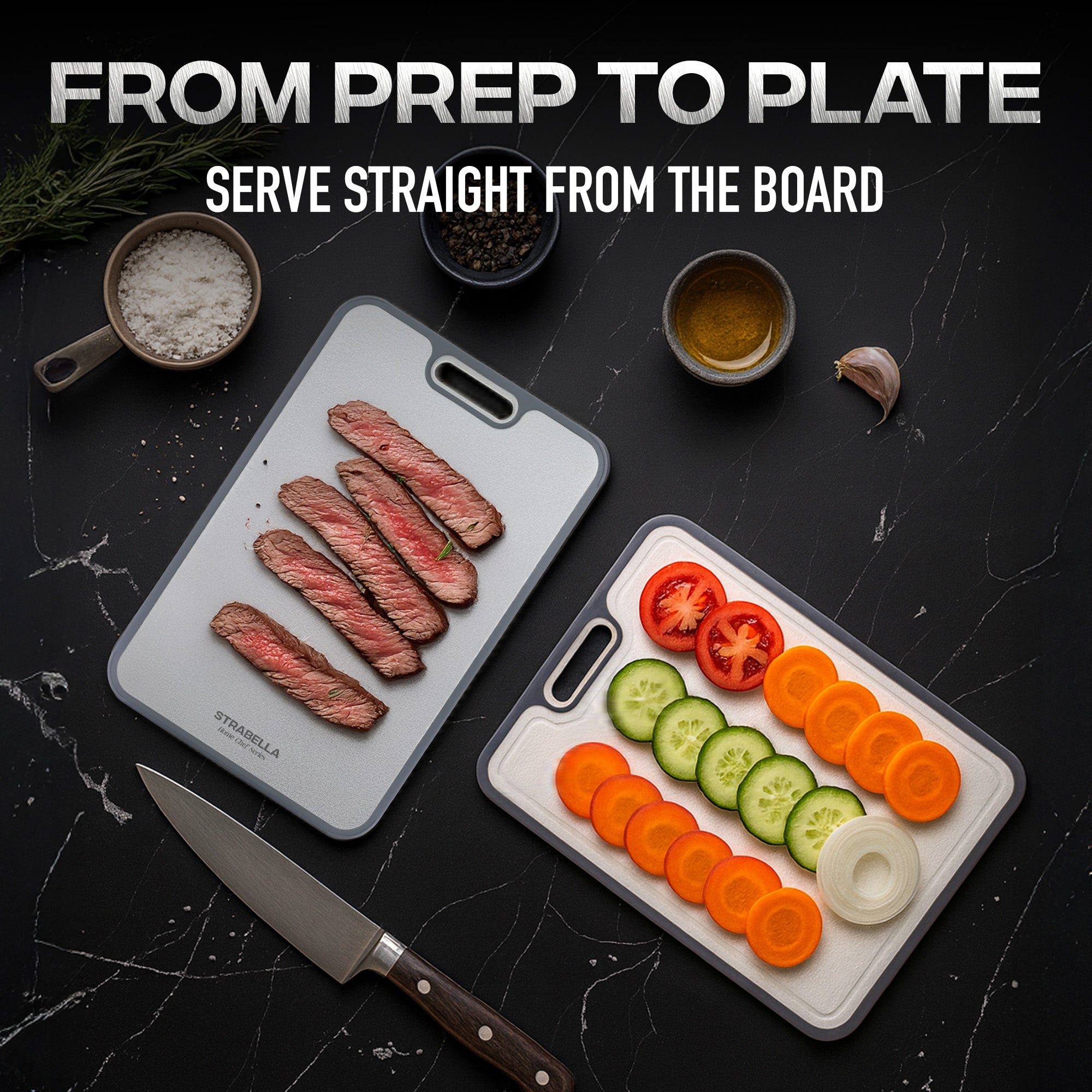 %100 Titanium Cutting Board – Antibacterial, Scratch Resistant | Strabella - Strabella-Home