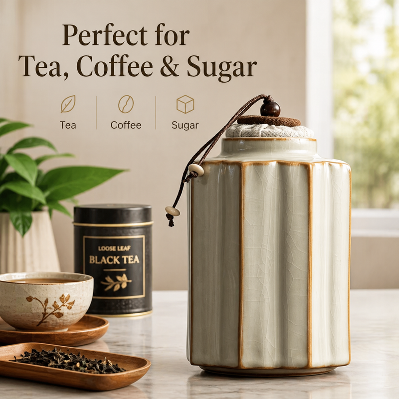 Strabella Ru Kiln Ceramic Tea Caddy — handcrafted ceramic, view 3