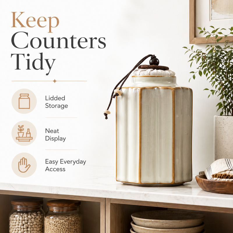 Strabella Ru Kiln Ceramic Tea Caddy — handcrafted ceramic, view 6
