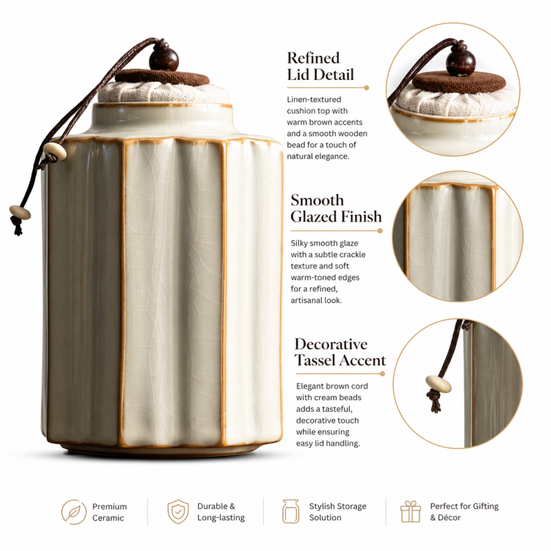 Strabella Ru Kiln Ceramic Tea Caddy — handcrafted ceramic, view 7
