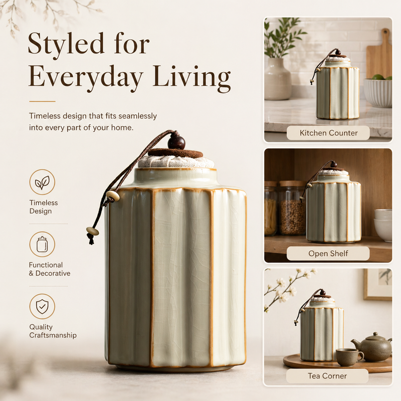 Strabella Ru Kiln Ceramic Tea Caddy — handcrafted ceramic, view 10