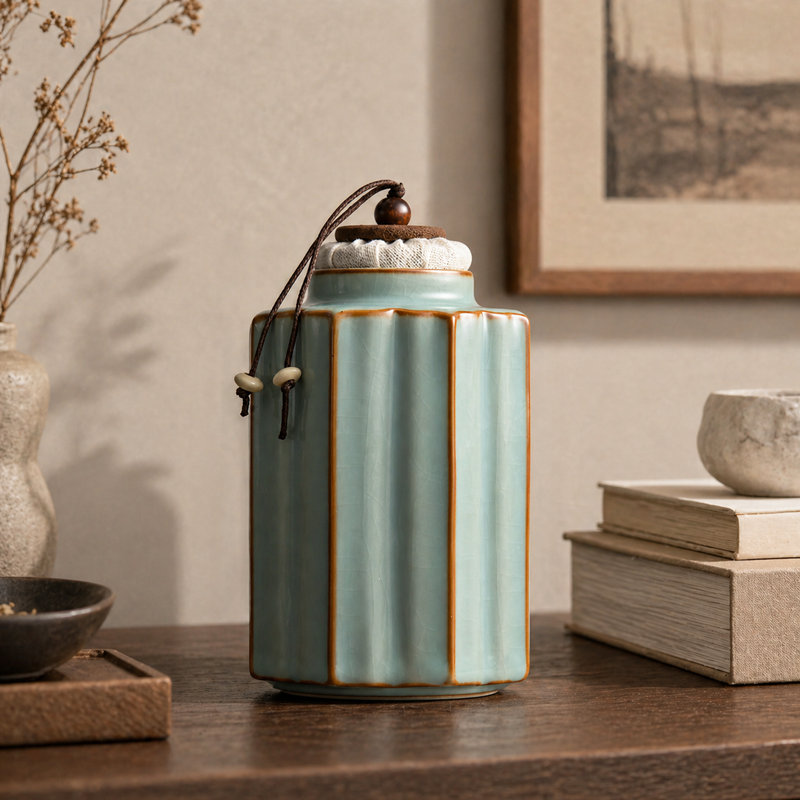 Strabella Ru Kiln Ceramic Tea Caddy — handcrafted ceramic, view 15