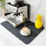 Strabella Coffee Bar Mat - Super Absorbent Coffee Mat, Quick Dry, Non-Slip in Dark Gray - Strabella Home