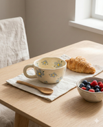 Strabella 8.5oz Milky Yellow Hand Pinched Irregular Mug - Unique Matcha Tea Cup, Tulip Ceramic Coffee and Oatmeal Cup, Perfect Gift for All Occasions - Strabella Home