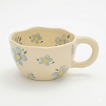 Strabella 8.5oz Milky Yellow Hand Pinched Irregular Mug - Unique Matcha Tea Cup, Tulip Ceramic Coffee and Oatmeal Cup, Perfect Gift for All Occasions - Strabella Home
