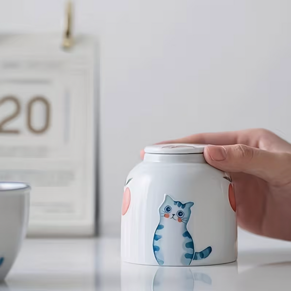 Strabella 1pc Ceramic Storage Jar for Matcha Tin, Coffee, Tea, and Small Objects - Ideal Cereal Grocery Storage - Strabella Home