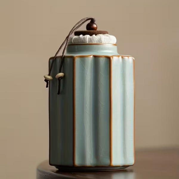 Strabella Ru Kiln Ceramic Tea Caddy - Stylish Dual-Purpose Portable Storage Tank for Tea and Coffee - Strabella Home
