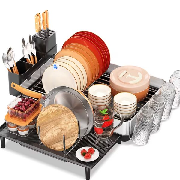 304 Stainless Steel Dish Rack — Expandable, 2-Tier | Strabella