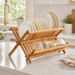 Lifestyle: bamboo rack in a sunlit Newport Beach kitchen