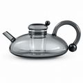 Borosilicate Glass Teapot — Stovetop-Safe Clear Tea Pot, Ash-Grey