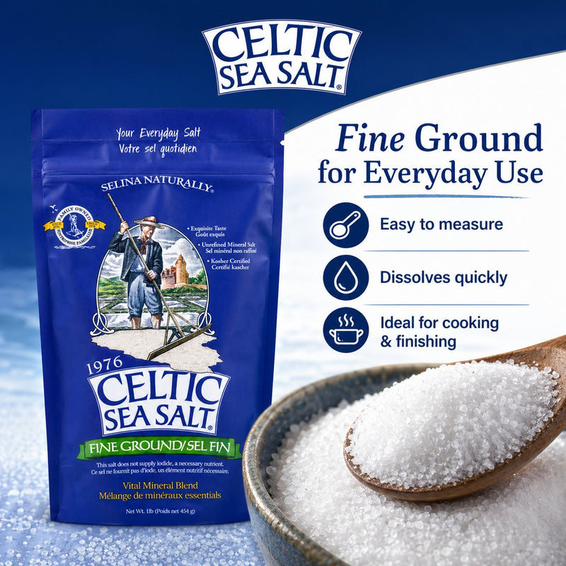 Celtic sea salt mineral color detail — naturally gray, hand-harvested Brittany