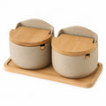 Ceramic Salt Cellar — Stoneware with Wood Lid | Strabella