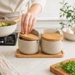 Size reference — 3.5 inch diameter ceramic salt pot, 2.5oz capacity