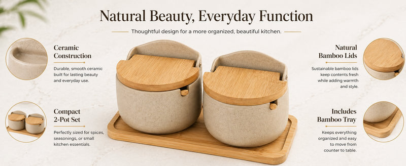 Acacia wood lid feature — hand-fit closure, oil every few months