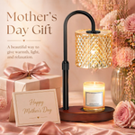 crystal candle warmer lamp with pink ribbon gift box and flowers