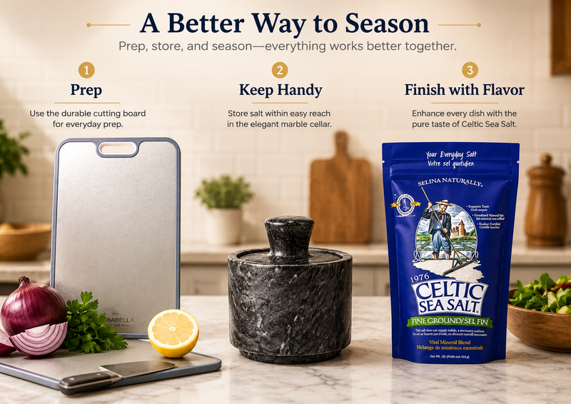 A better way to season — prep, keep handy, finish with flavor with the Strabella Daily Kitchen Essentials Bundle