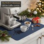 Strabella Dish Drying Mat: Super Absorbent, Quick Dry, Non-Slip (Navy Blue)