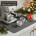 Dark Gray Dish Drying Mat – Absorbent Quick Dry Kitchen Counter Mat – Non-Slip & Easy to Clean | Strabella