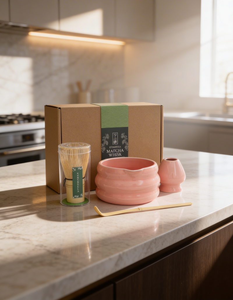 Strabella Matcha Set - Premium Bamboo Whisk & Ceramic Bowl Gift Set for Perfect Tea Ceremony - Strabella Home