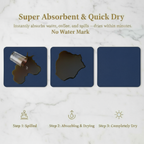 Strabella Dish Drying Mat: Super Absorbent, Quick Dry, Non-Slip (Navy Blue)