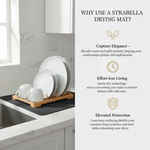 Strabella Dish Drying Mat - Super Absorbent, Quick Dry, Non-Slip in Black - Strabella Home