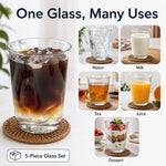 Borosilicate clarity — single-wall thin glass matcha cup 12oz