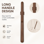 Solid beech wood grain close-up — wooden shoe horn natural finish