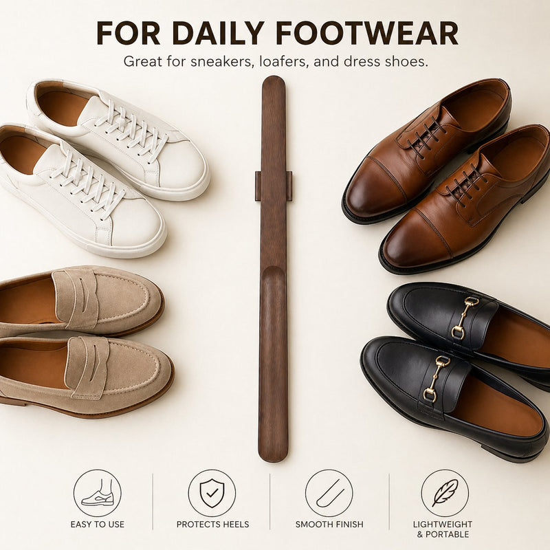 Pregnancy-friendly shoe horn — reach the heel without leaning over