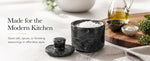 Strabella kitchen with marble salt cellar — Newport Beach