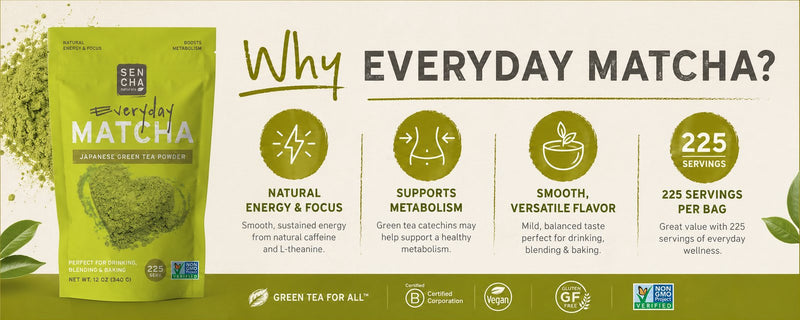 340g family supply — months of daily matcha at home, Strabella