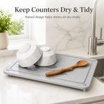 Strabella Stone Drying Mat — bowls and spoon on premium kitchen counter